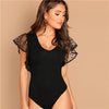 Gorgeous Mesh Flutter Sleeve Bodysuit