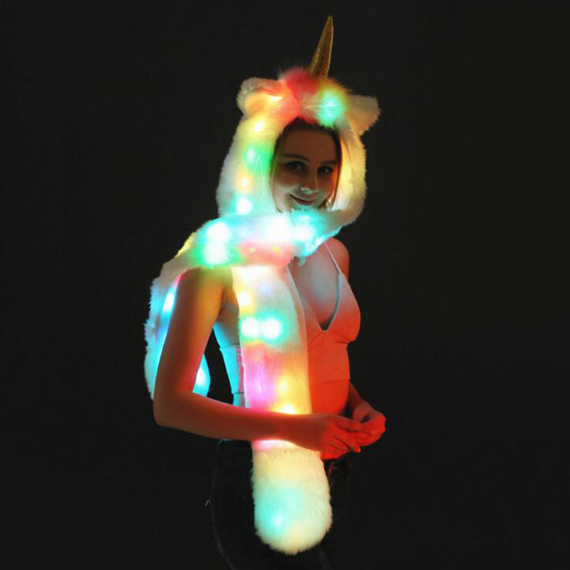 LED Faux Fur Unicorn Scarf